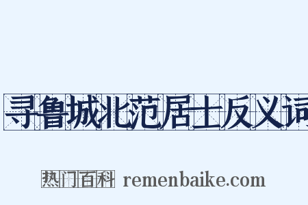 寻鲁城北范居士反义词是什么意思的图片